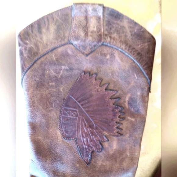 Cervato Shoes - Brown Leather Square Toe Ladies Western Boots Size 7.5 Vintage by Cervato